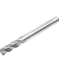 1/4 inch HSS four-flute end mill with straight shank, side view