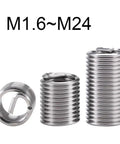 Pro Grade Stainless Steel Helical Thread Repair Insert Kit With Multiple Sizes For Damaged Threads M1.6 to M24