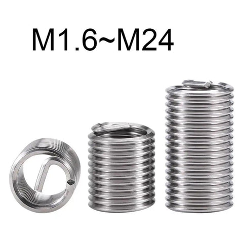 Pro Grade Stainless Steel Helical Thread Repair Insert Kit With Multiple Sizes For Damaged Threads M1.6 to M24