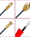 Heavy Duty Polyester Fish Tape And Wire Puller For Electrical Conduit Runs showing four pulling heads and flexible rod design.