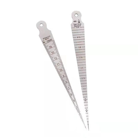 Stainless Steel Taper Gauge 1-15mm and 1/32-5/8 Inch Welding Gauge For Inch And Metric Feeler Gap Measurements 0.1mm Accuracy Pocket Size