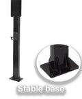 Heavy-Duty EV Charger Holder And Cord Protector with a stable base, black galvanized steel, designed for wall mounting.