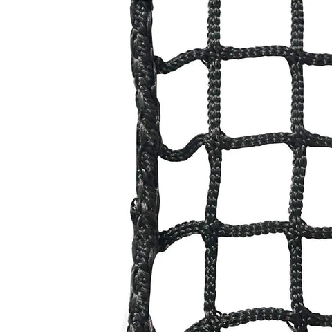 Close-up of black knotless mesh in Baseball Batting Cage Net Only For Pro Garage Softball Training With Side Entrance UV Stabilized