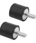 2 Pack M4 Rubber Vibration Isolator Mounts 13x13mm With Studs Vibe Dampers Anti Vibration Mounts For Mini Split Heat Pumps Diesel Engines Harvesters Generators And More Equipment, black rubber mounts