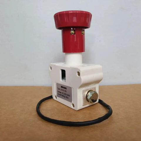 Emergency Stop Switch Disconnector On Off Manual Scram For Electric Forklifts Pallet Trucks And Golf Carts ZDK32 350A 220V Heavy Duty Safety Stop Button, red cap