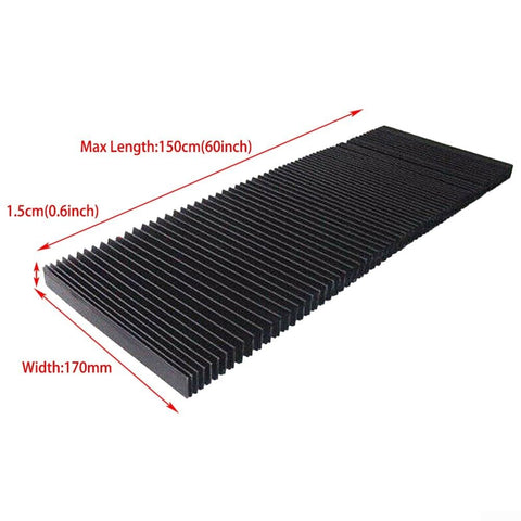 Flexible Accordion Bellows Cover For CNC Milling Machines, Pro-Grade Three-Proof Cloth Rail Dust Guard, 1.5M, 170mm width