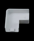 Close-up of a white plastic L-shaped connector included in the 10 Pack L Shaped Cable Raceway Connectors for Wiring Duct Fittings 90 Degree Elbows