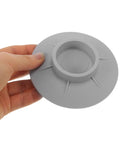 Grey rubber washer pad held in hand showing details, 4 Pack Non Slip Washer Feet Pads With High Friction For Noise Reduction And Vibration Control