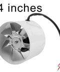 Pro Level 100mm Inline Duct Fan Whispers Silently While Pulling Smoke Directly Out From Kitchen Or Shop Grease Fume Ventilation Unit, 4-inch fan.
