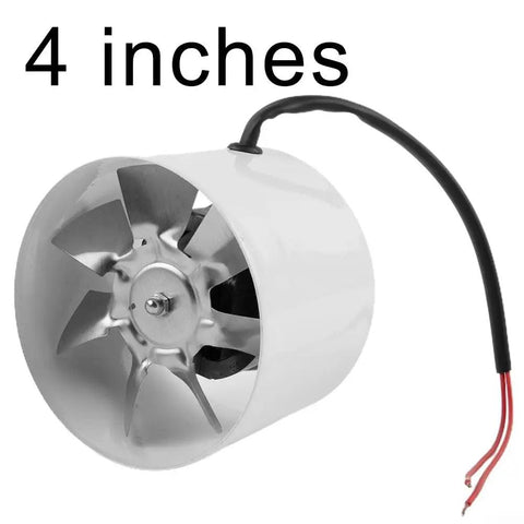 Pro Level 100mm Inline Duct Fan Whispers Silently While Pulling Smoke Directly Out From Kitchen Or Shop Grease Fume Ventilation Unit, 4-inch fan.