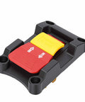 Sweet Upgrade 16A Dual Voltage Emergency Stop Paddle Switch For Table Saw Drill Press Plug And Play Setup With No Hassle Operation And Smooth Shop Safety For Woodworking Gear, close-up of red and yellow paddle switch with locking mechanism.