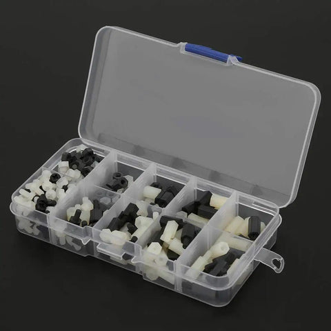 300 Pieces Nylon M3 Hex Standoff Kit With Nuts And Cross Screws White And Black Spacers For Electronics Enclosures DIY Projects Built To Last Pro Grade in organizer case