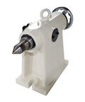 Rock Solid Manual Tailstock For CNC Four Axis Rotary Table With A Roomy 135Mm Thimble And Cast Iron Frame built heavy for precision milling.