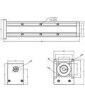 Technical drawing of Ball Screw Z Axis CNC Sliding Stage With 100 To 200mm Travel, Linear Rail Support, ideal for Z axis motion tables.