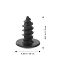 One Hundred Pack M4x10mm Black Carbon Steel Miniature Wood Screws Top Shelf Furniture Fasteners For Quick DIY Fixes And Tight Craft Jobs Built Tough To Handle Abuse close-up view of a black carbon steel screw