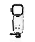 Underwater Dive Case For Osmo Pocket 3 Waterproof Housing with clear PC shell, front view showing tempered glass lens and mount