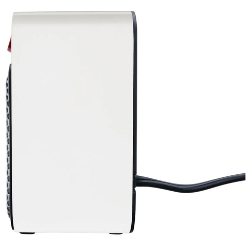 Side view of Desk-Friendly 250W Personal Space Heater For Desks And Small Rooms, Tiny But Mighty White Mini Heater