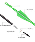 Carbon Practice Arrows 28 Inch For Youth Bow Pack Of 6, 29.5 Inch Total Length components including nock and vanes