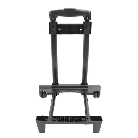 Foldable Hand Truck Heavy Duty Cart With Robust Tray 110 Lb Capacity For HVAC Pros And Electricians Space Saving Design Ergonomic Handle Omnidirectional And Large Rear Wheels For Rough Terrain, folded black cart