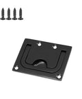 2 Pack 316 Stainless Steel Flush Pull Handle Black Recessed Hatch with screws for Deck Marine Cabinet Durable Rust Resistant