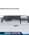 Side view of PIT66 TPE dash cover half-dash panel for Chevy Silverado/GMC Sierra, black, 64.37 inches long