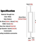 Heavy Duty White Steel Banister Rails And Stair Spindles For Indoor Outdoor Deck Porch Balcony Railing Posts Floor Mount Vertical Columns 85Cm 95Cm Bulk Pack Of 25 Hassle Free Install Kit showing specifications and dimensions.