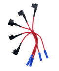 12V Car Add A Circuit Fuse Tap Adapter 15A Blade Fuse Holder 5 Pack with red wires and blue connectors