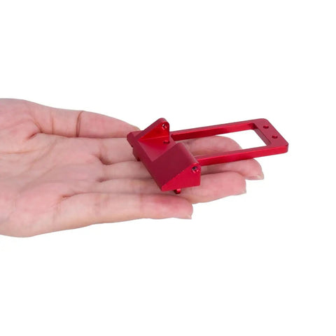 Aluminum Front Axle Servo Mount For AR45P Portal, Low Center Of Gravity, RC Crawler Upgrade for SCX10 III, handheld view, red color