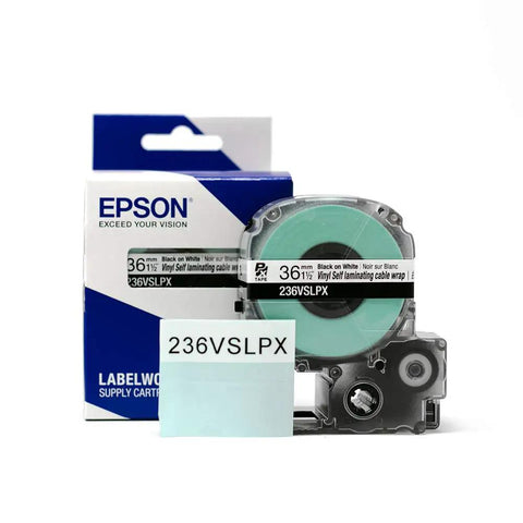 Hard Working Pro Label Maker Bundle For Audio Wiring And Industrial Cable Marking Includes Self Laminating Vinyl Tape Rolls, 36mm black on white.