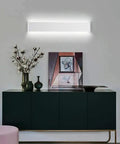 LED Bathroom Vanity Light Fixture Up And Down Wall Sconce For Mirror Modern Natural White 4000K 24W 28 Inch installed above cabinet