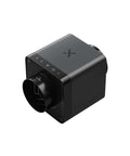 Front view of xTool SafetyPro IF2 inline duct fan, black rectangular unit with 5-inch outlet