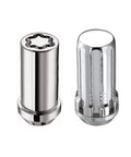 Chrome SplineDrive 6 Lug Wheel Install Kit with M14 x 1.5 nuts showing two polished lug nuts detail
