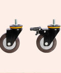 Badass Heavy Duty Swivel Casters With Dual Lock Brakes Smooth As Butter Rubber Wheels For Furniture shown from side view.