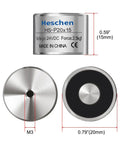Compact Dc Holding Electromagnet With 24 Volts And M3 Female Thread Delivers A Tough 5 Point 5 Lb Grip For Robotics And Industrial Setup, 20x15mm size.