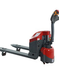 Tory 4400 Lb Electric Pallet Jack Truck With 48 By 27 Forks For Smooth Warehouse Hauling, featuring ergonomic handle and push button controls.