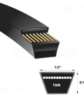 Cross-section of Beefy Heavy Duty Wrapped Rubber V Belt For High Power Transmission Anti Static And Heat Resistant