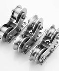 Front view of Go To Heavy Duty Groove Wheel Pulley Set with 304 stainless steel bearings for wire lift and sliding applications.