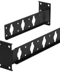 Built Tough Heavy Duty Vertical Zero U Pdu Rack Mount Bracket Solid Steel Support For Servers Cable Managers mounted to a wall.