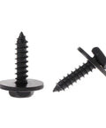 Pro Grade 10 Piece Badass Heavy Duty Self Tapping Screws Featuring Captive Loose Washers And Snappy 8Mm Hex Head Bolts for wood and steel in matte black finish.