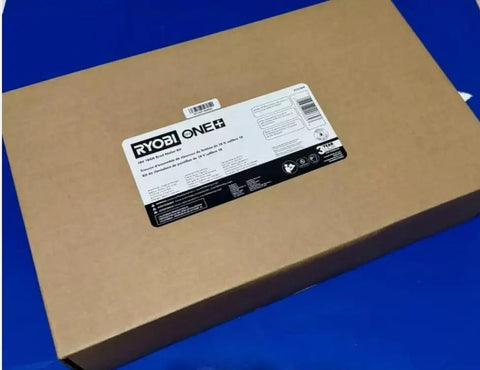 Badass Cordless 18 Volt Brad Nailer With Battery And Charger packaging on blue background, cardboard box with label.