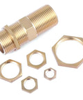 One Quarter Inch Brass Pipe Fittings With Female Threads Hex Lock Nuts And Flange Lock Nuts 16 Piece Set High Strength Corrosion Resistant