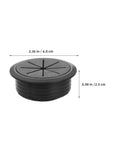 20 Pack Round Desk Cable Hole Cover Grommet Kit With No Fuss Install And Dust Barrier For Office Desks And School Tables ABS And Rubber Material For Safe And Easy Cable Management And Electronics Protection. Black 2.36 in ABS rubber desk grommet, 0.98 in tall
