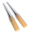 Heavy Duty Pro Grade Two Pack Alloy Steel Tapered Awls With Sturdy Wood Handles, 4.73in tools for leatherwork and DIY.