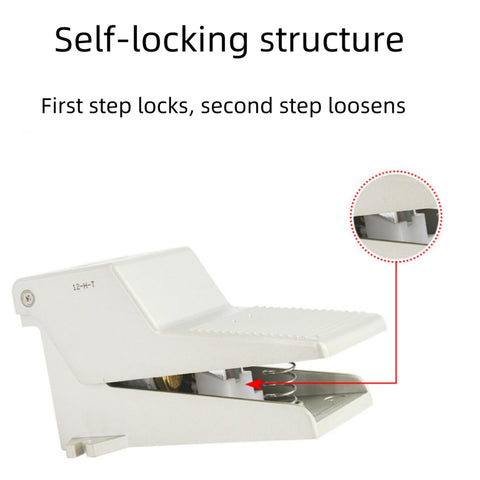 Workhorse Foot Pedal Valve Five Two Way Pneumatic Actuated By Foot Switch With Lock, self-locking mechanism detail shown