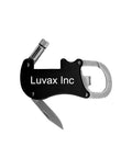 Promo Multi Function Tool With Knife And White Led Light Clip And Bottle Opener Free Engraving Personalize With Four Lines Of Text Black Finish
