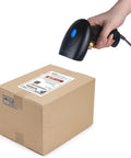Lightning Fast Handheld USB Barcode Scanner Wired 1D Barcode Reader scanning a package label for supermarkets and convenience stores