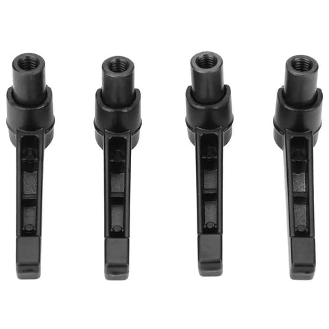 4 Pack Premium Heavy Duty Stainless Steel Clamping Lever Handles With M6 Female Threads And Smooth Twist Knobs from different angles