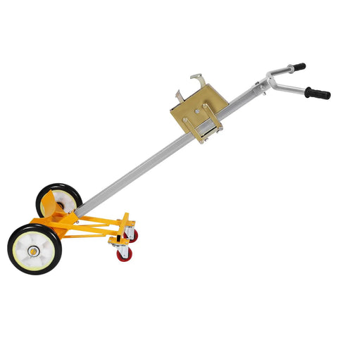 Heavy Duty 55 Gallon Drum Dolly With Braking Wheels, Rugged Reinforced Upgrade, Sturdy Steel Frame Built To Haul Up To 1000 Lbs, Stable Durable Trolley For Easy Oil Drum Transport And Handling On Any Job Site, side view