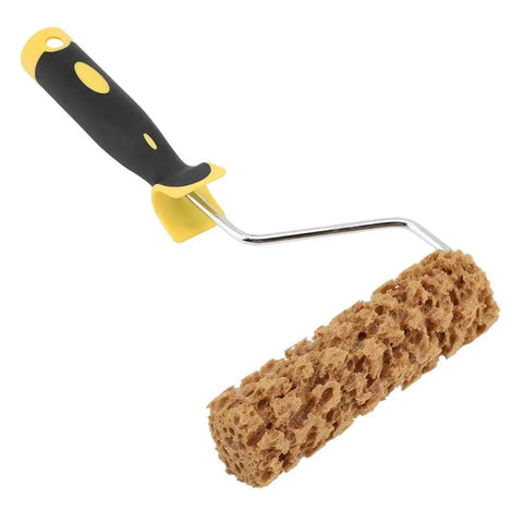 Heavy Duty Paint Roller With Secure Handle And Plush Eco Foam Core For Butter Smooth Wall Finishes Effortless Acrylic Coverage Drip Free Application Easy Paint Load Built For Weekend Warriors with ergonomic handle and textured foam.