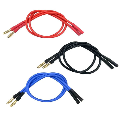 4.0mm Banana Gold Bullet Connector Extension Cables Set For RC Brushless Motors And ESCs 14AWG Heatproof Silicone Wire 30CM